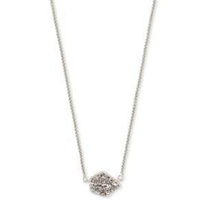 Kendra Scott Tess Silver Platinum Drusy Necklace